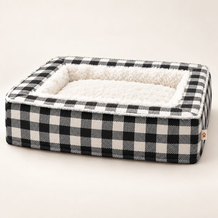 Pawtique PlaidHaven™ Plush Bolster Dog Bed - Pawtique