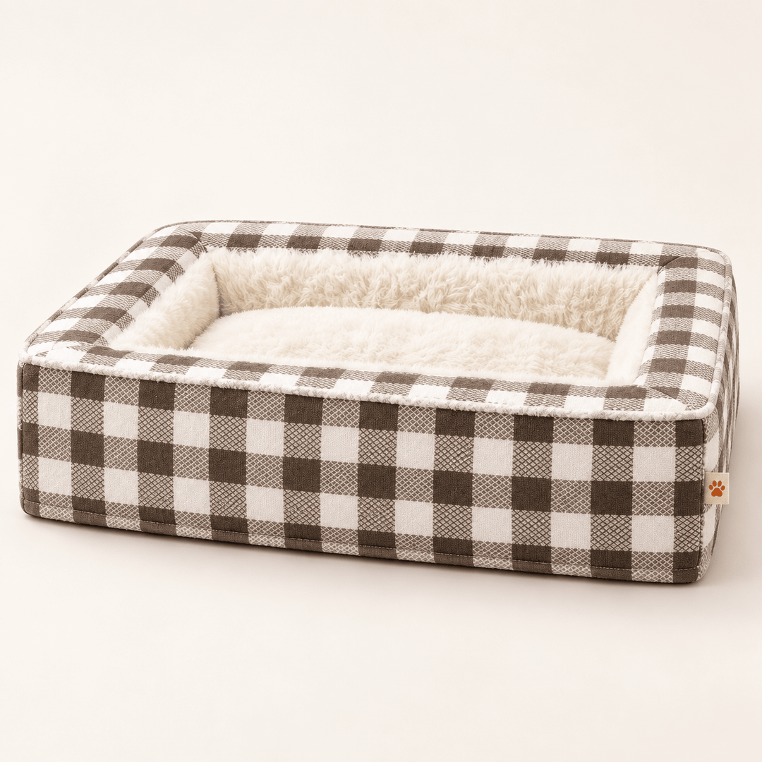 Pawtique PlaidHaven™ Plush Bolster Dog Bed - Pawtique