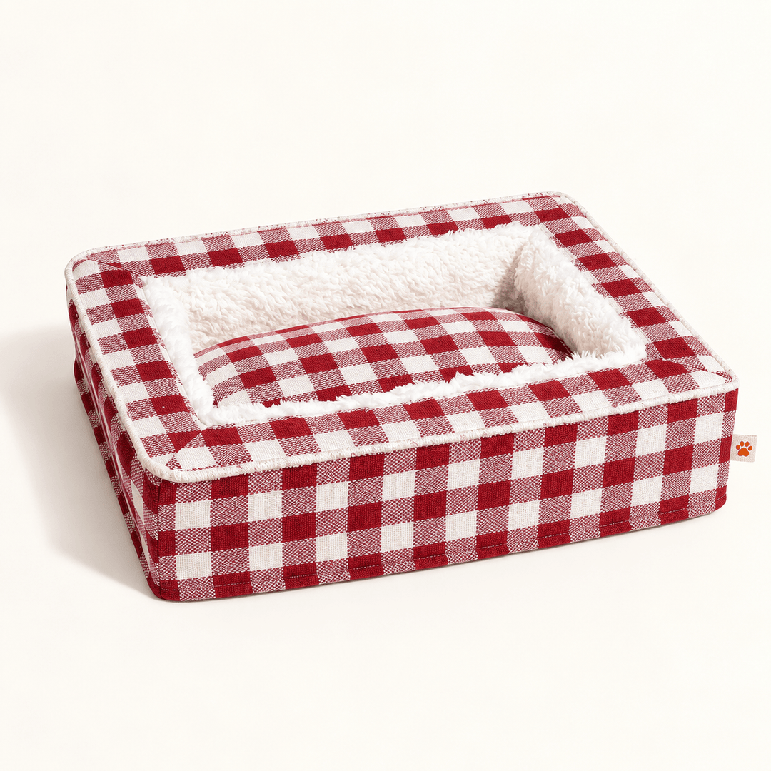 Pawtique PlaidHaven™ Plush Bolster Dog Bed - Pawtique