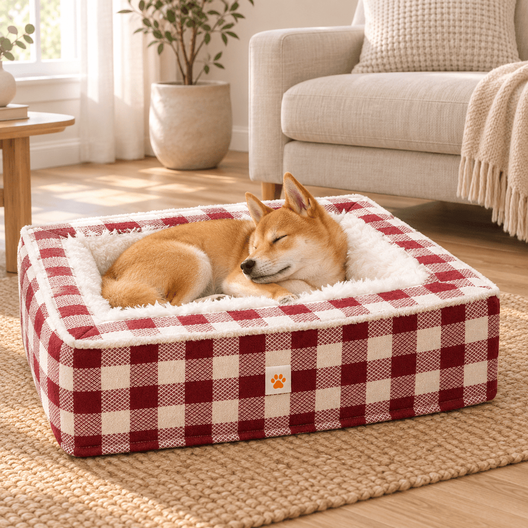 Pawtique PlaidHaven™ Plush Bolster Dog Bed - Pawtique