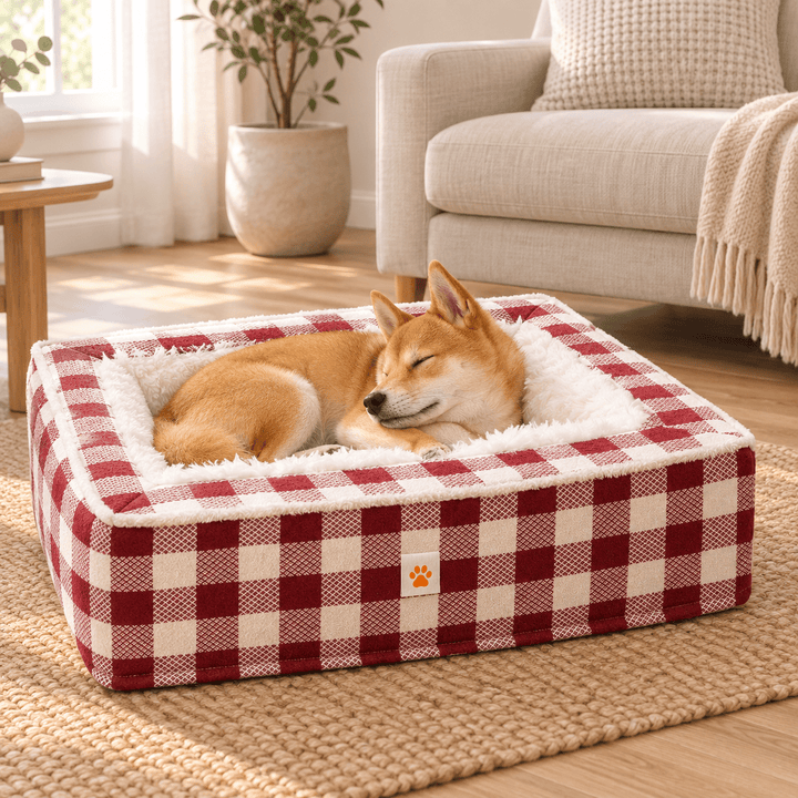 Pawtique PlaidHaven™ Plush Bolster Dog Bed - Pawtique