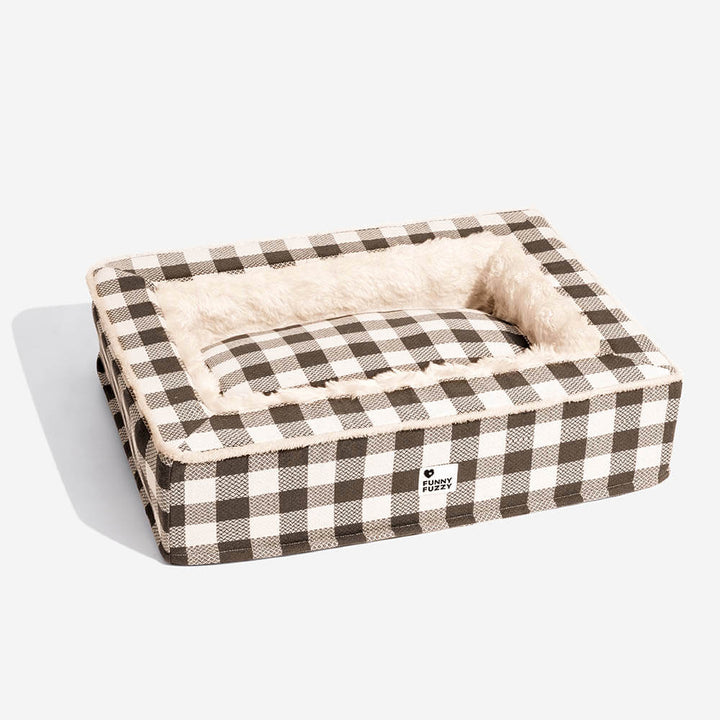 Pawtique PlaidHaven™ Plush Bolster Dog Bed - Pawtique