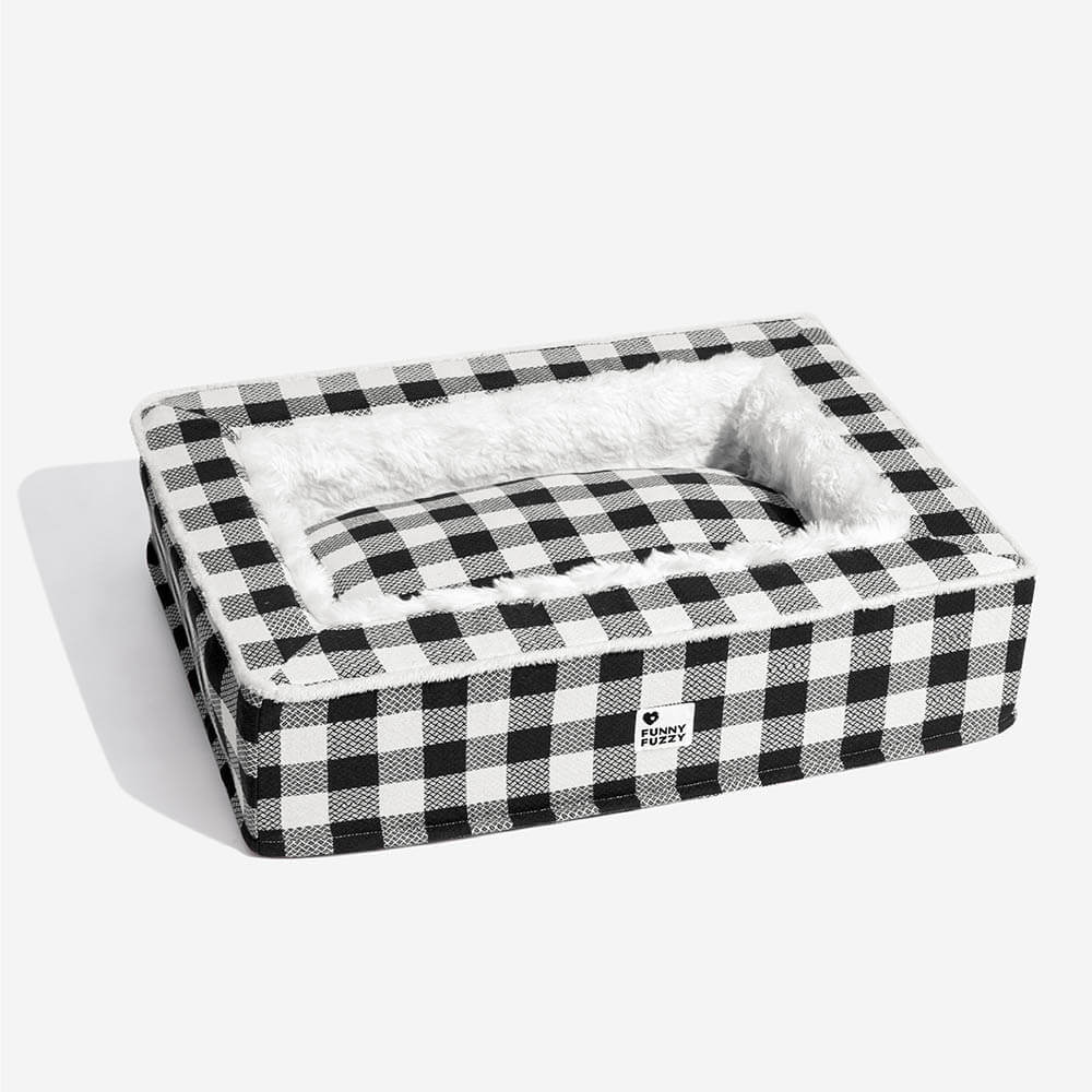 Pawtique PlaidHaven™ Plush Bolster Dog Bed - Pawtique