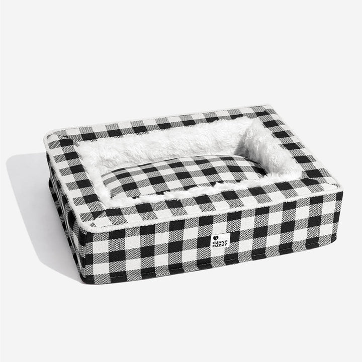 Pawtique PlaidHaven™ Plush Bolster Dog Bed - Pawtique