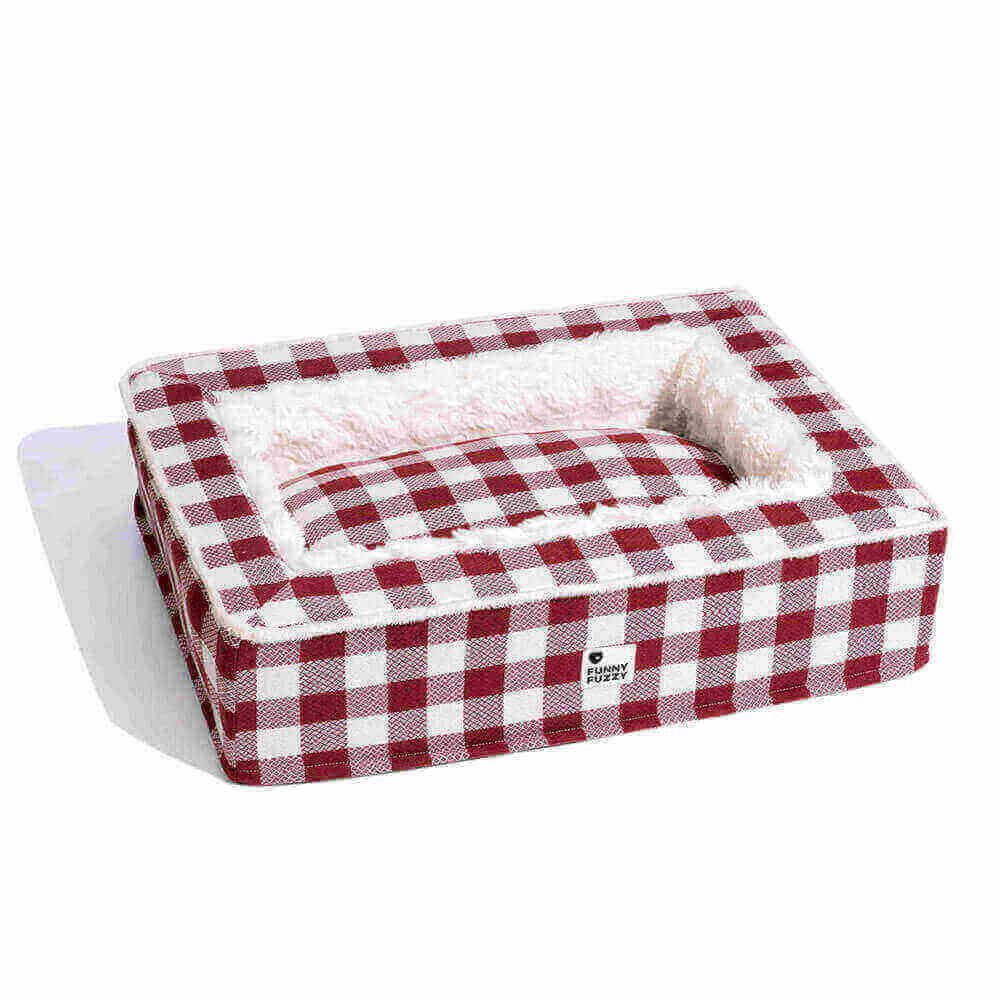 Pawtique PlaidHaven™ Plush Bolster Dog Bed - Pawtique