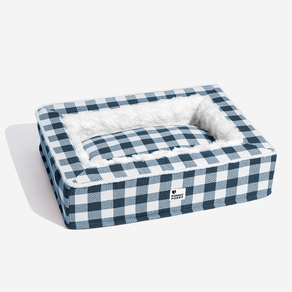 Pawtique PlaidHaven™ Plush Bolster Dog Bed - Pawtique