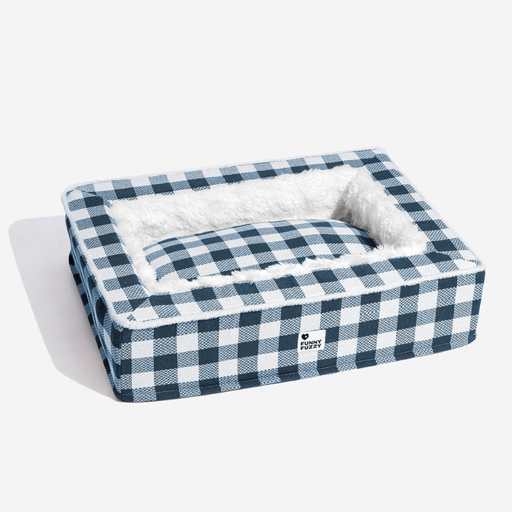 Pawtique PlaidHaven™ Plush Bolster Dog Bed - Pawtique
