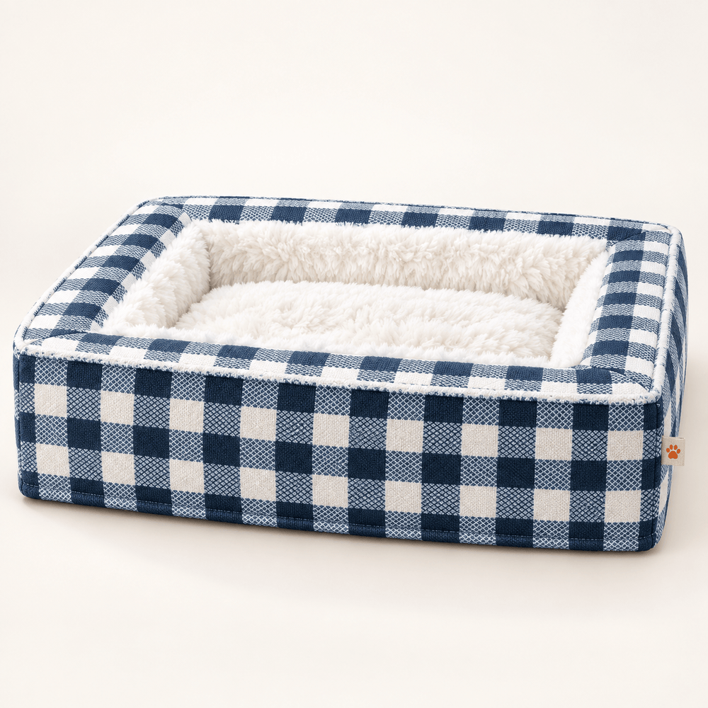 Pawtique PlaidHaven™ Plush Bolster Dog Bed - Pawtique