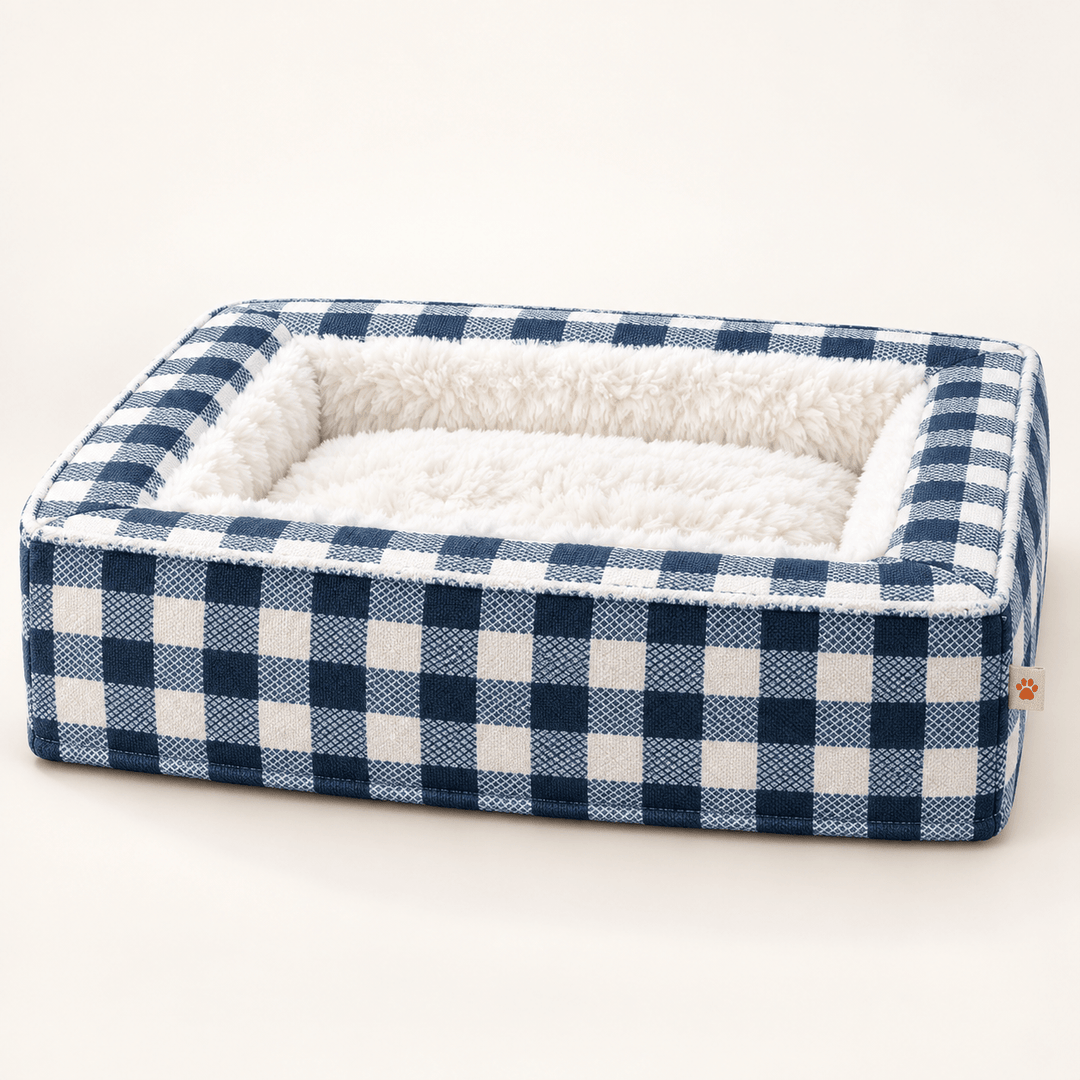 Pawtique PlaidHaven™ Plush Bolster Dog Bed - Pawtique