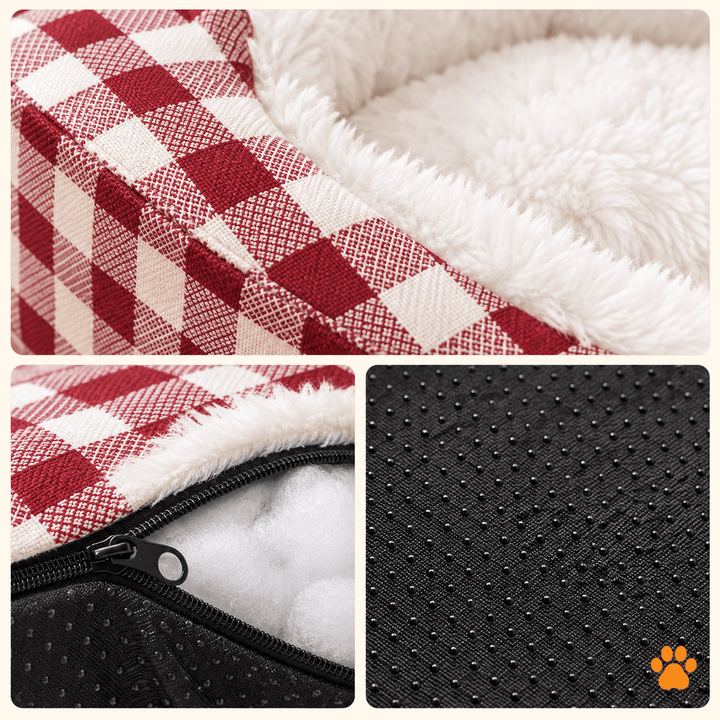 Pawtique PlaidHaven™ Plush Bolster Dog Bed - Pawtique