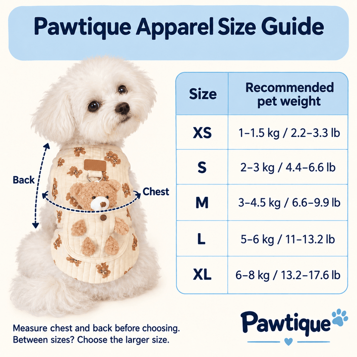 Pawtique PocketBear™ Quilted Dog Harness Vest - Pawtique