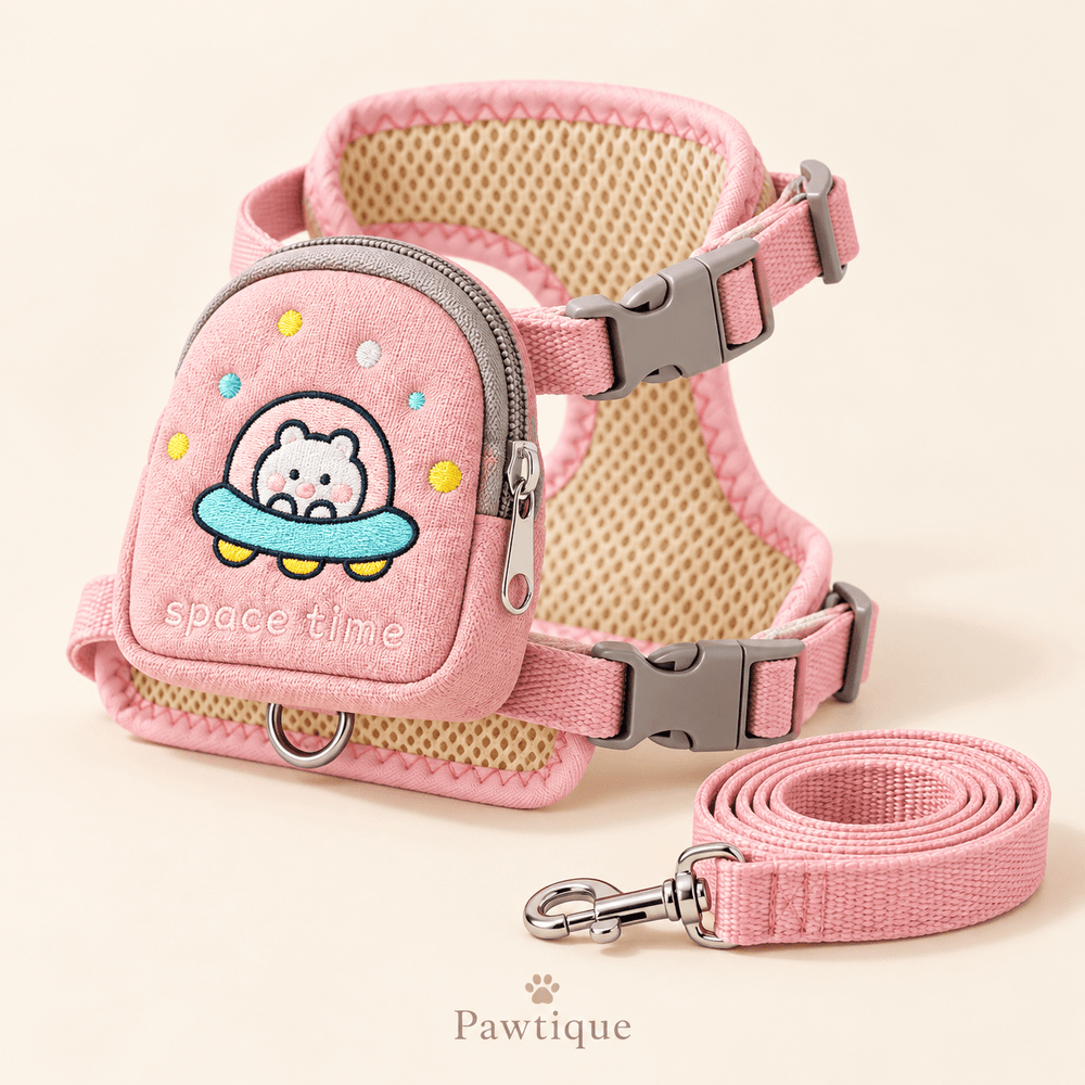 Pawtique PocketPals™ Mesh Cat Harness & Leash Set - Pawtique