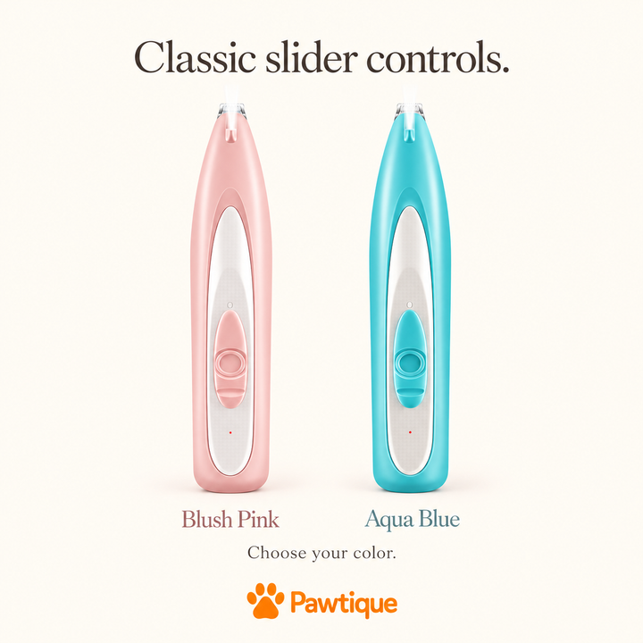 Blush Pink and Aqua Blue classic trimmers with slider controls