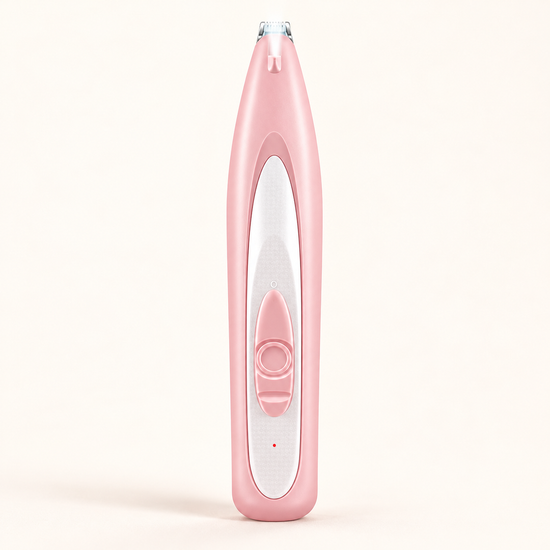 Blush Pink classic pet detail trimmer with narrow blade, translucent near-blade piece and slider control