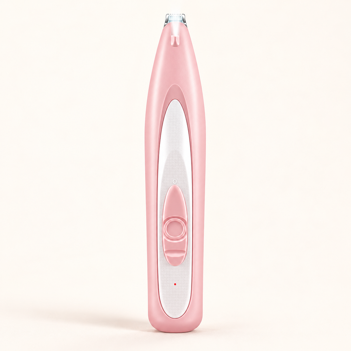 Blush Pink classic pet detail trimmer with narrow blade, translucent near-blade piece and slider control