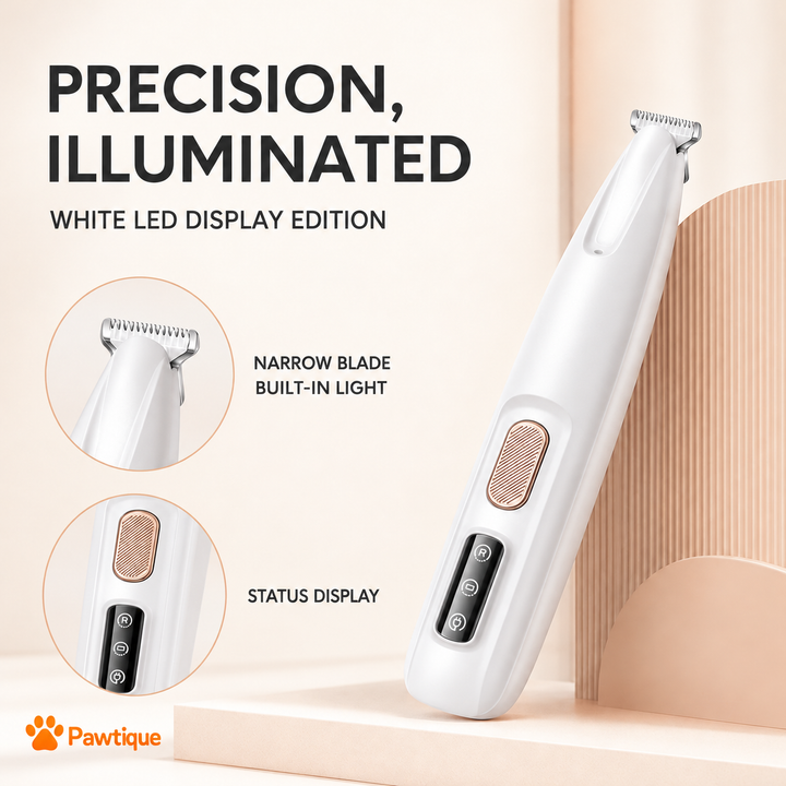 Sleek White LED Display edition showing its narrow blade, built-in light and status display