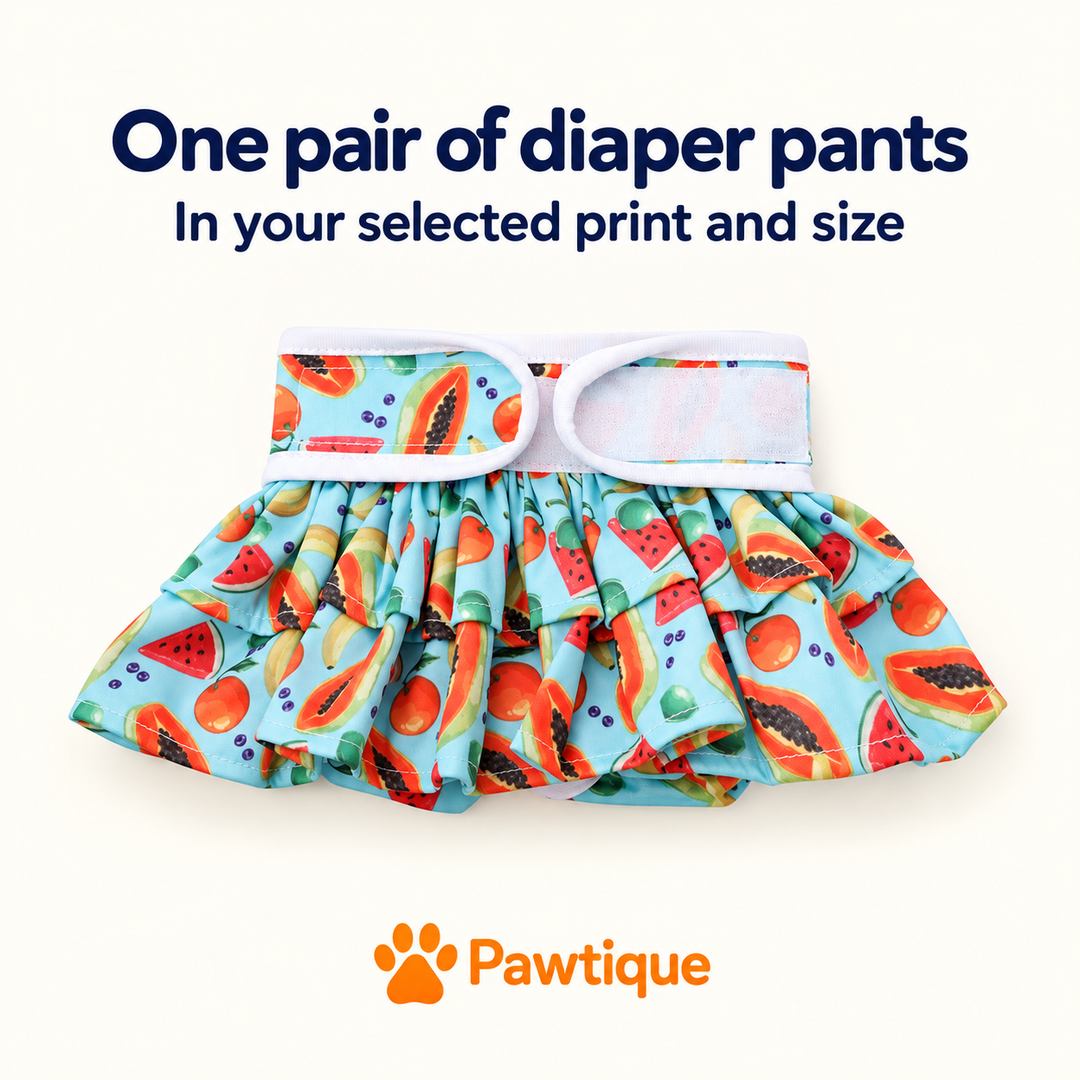 One pair of printed diaper pants is included in the selected print and size