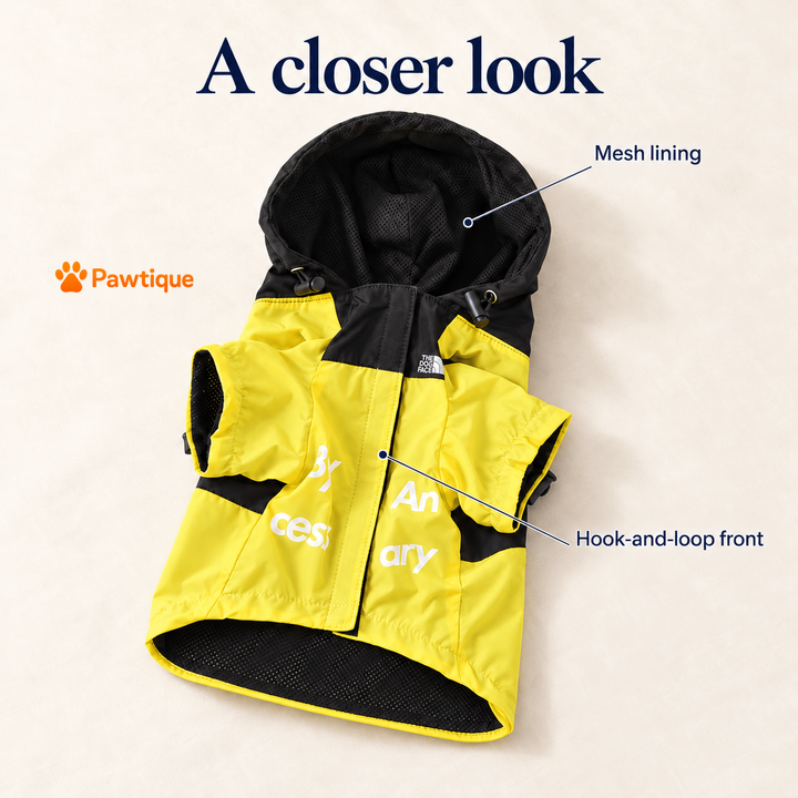 Yellow jacket mesh lining and hook-and-loop front construction