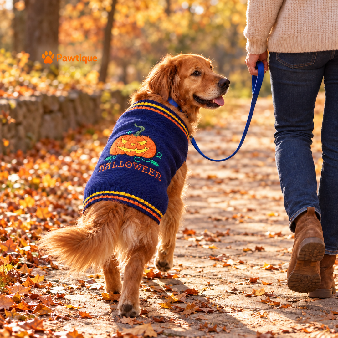 Pawtique Pumpkin Knit autumn outing