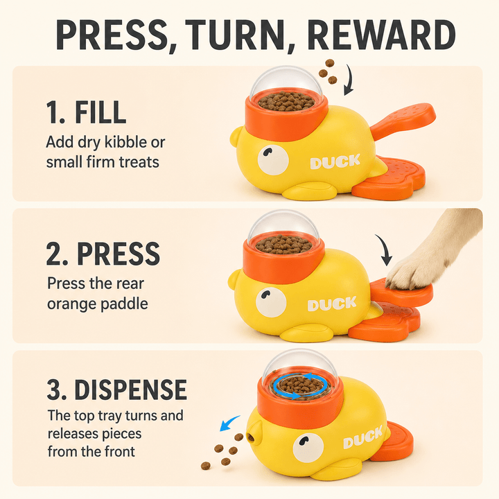Pawtique Quack &amp; Snack™ Puzzle Treat Dispenser - Pawtique