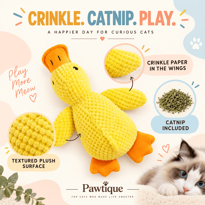 Pawtique QuackCrinkle™ Catnip Duck Cat Toy - Pawtique
