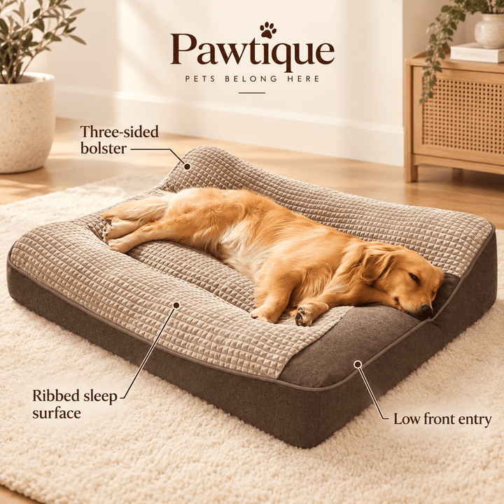 Pawtique RestNest™ Thick Bolster Dog Bed - Pawtique