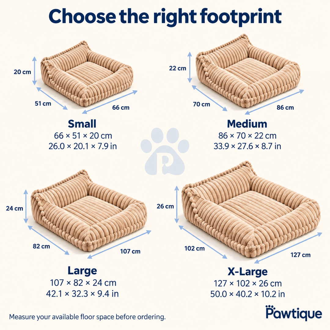 Pawtique RibNest™ Plush Bolster Dog Sofa Bed - Pawtique