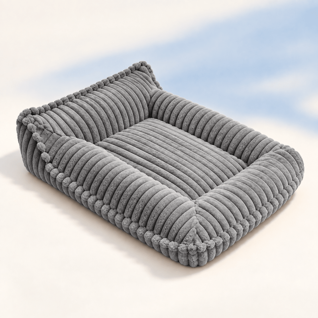 Pawtique RibNest™ Plush Bolster Dog Sofa Bed - Pawtique