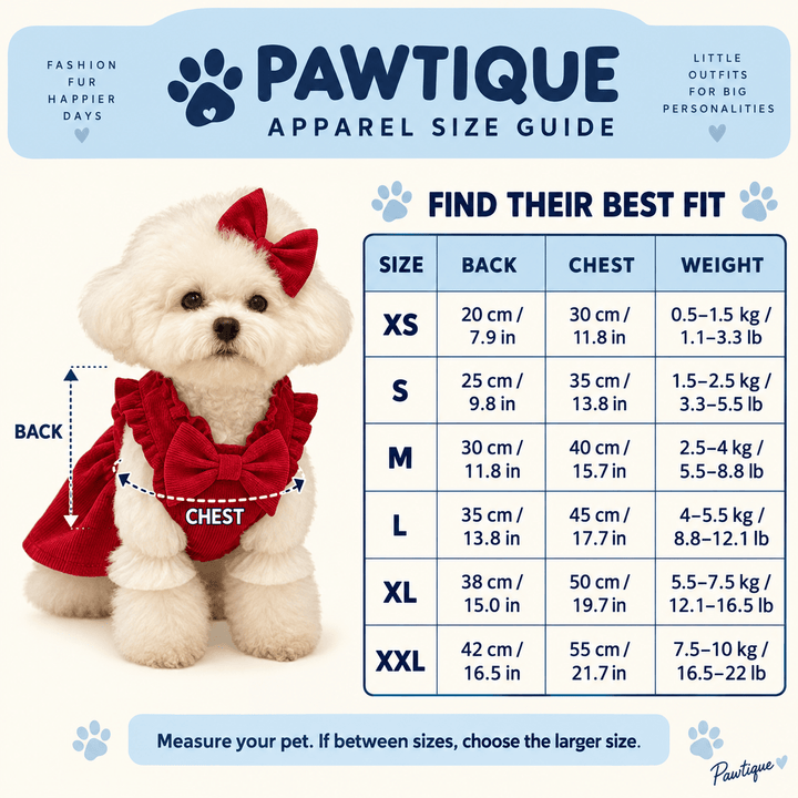 Pawtique RubyBelle™ 3-Piece Dog Dress Set - Pawtique