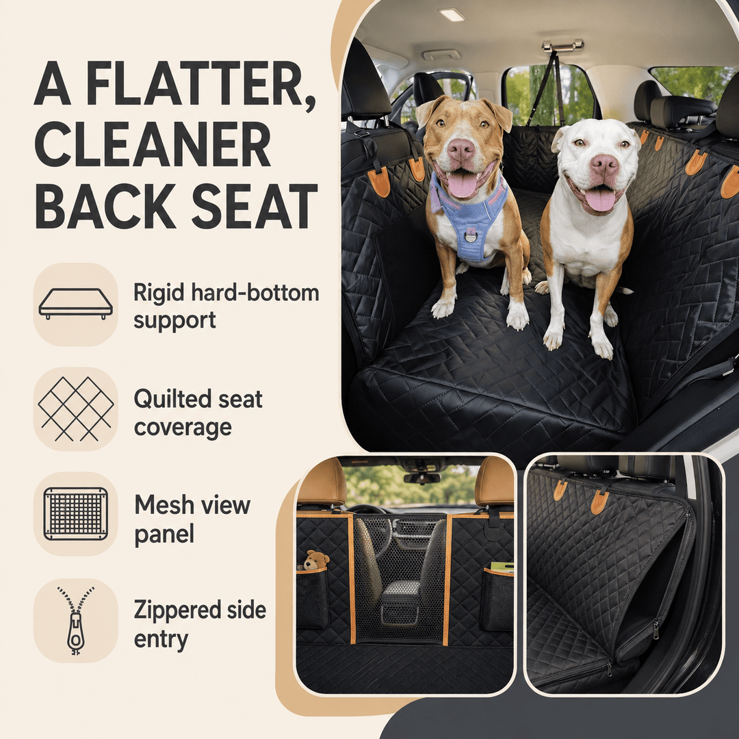 Pawtique SafeRide™ Hard-Bottom Dog Car Hammock - Pawtique