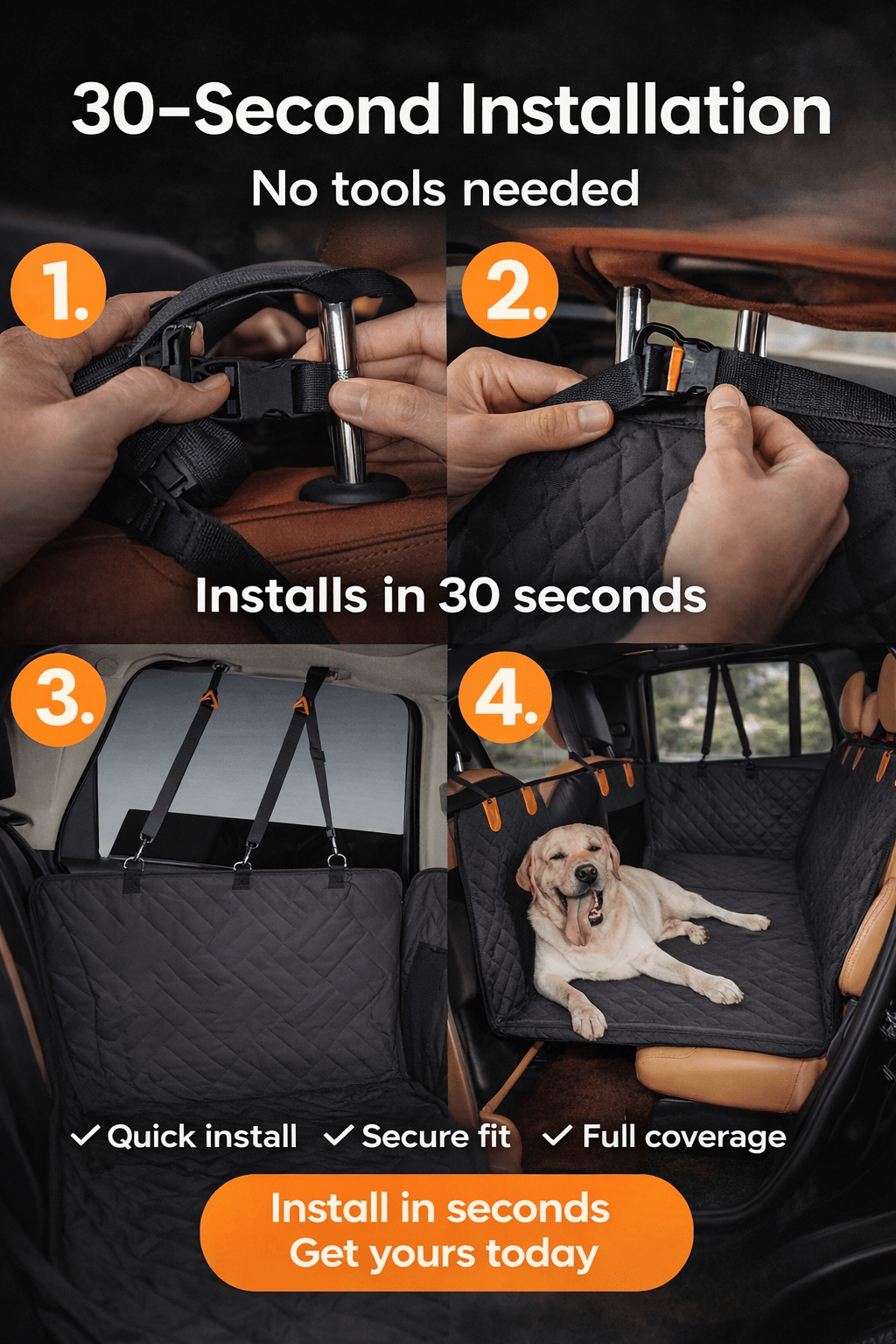 Pawtique SafeRide™ Hard Bottom Dog Car Seat Cover - Pawtique