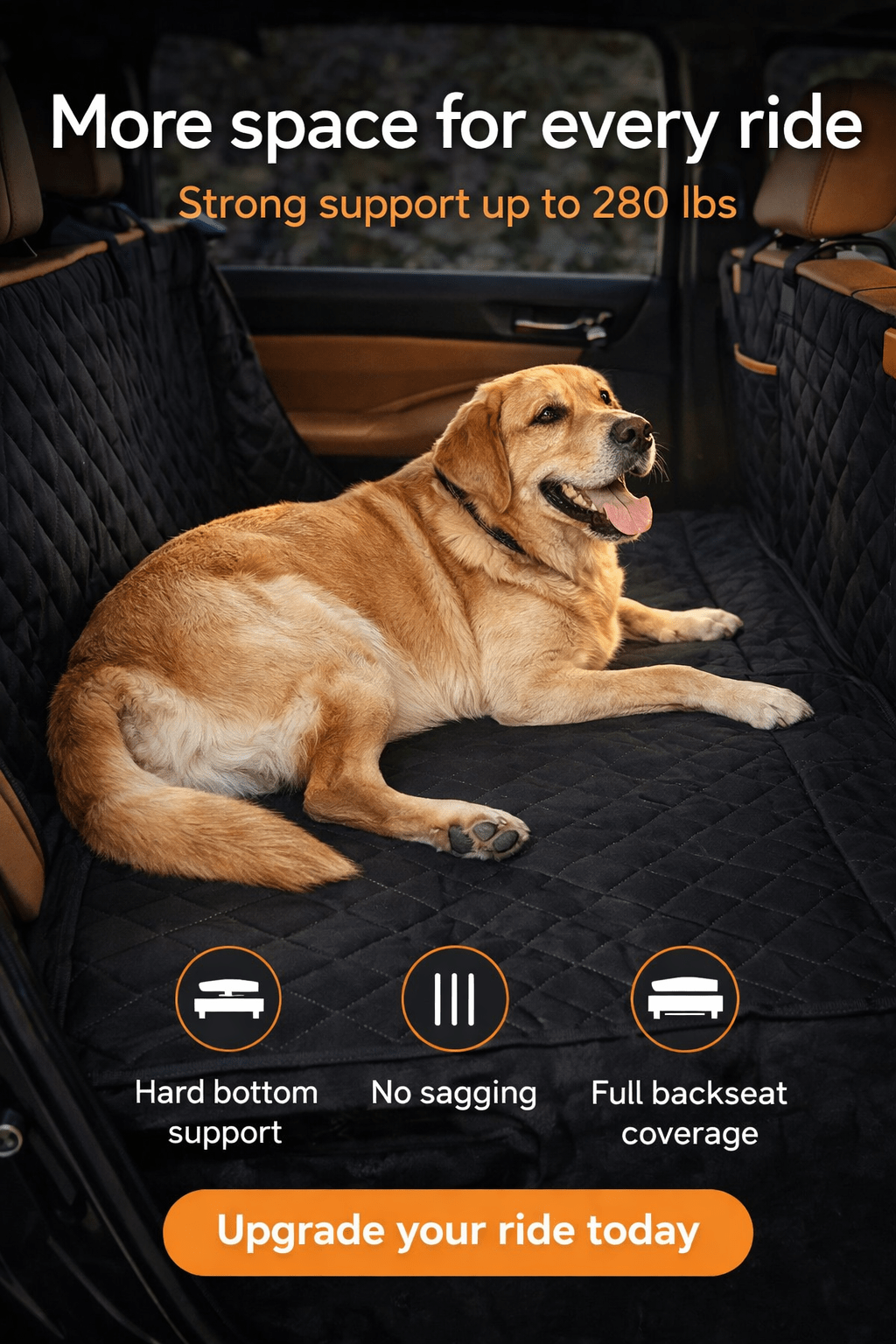 Pawtique SafeRide™ Hard Bottom Dog Car Seat Cover - Pawtique