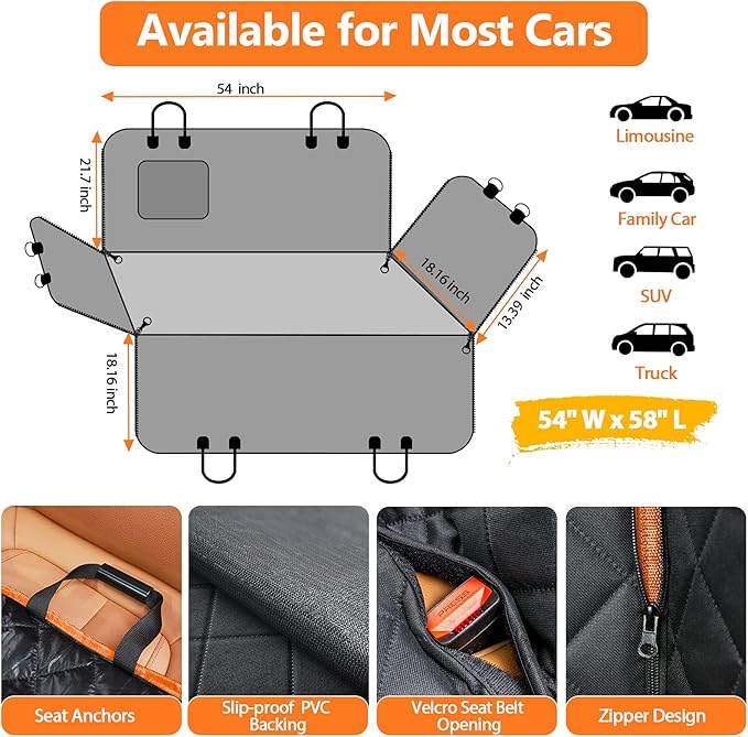 Pawtique SafeRide™ Hard Bottom Dog Car Seat Cover - Pawtique
