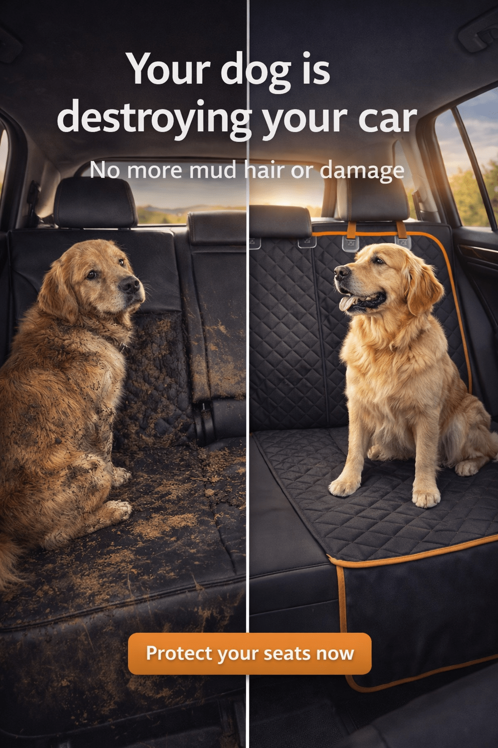 Pawtique SafeRide™ Hard Bottom Dog Car Seat Cover - Pawtique