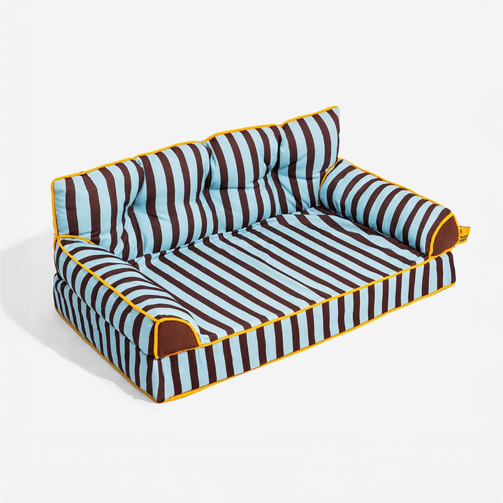 Pawtique SiestaStripe™ Convertible Dog Sofa Bed - Pawtique