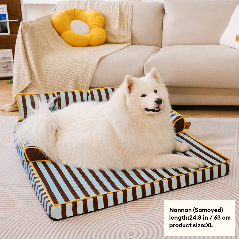 Pawtique SiestaStripe™ Convertible Dog Sofa Bed - Pawtique