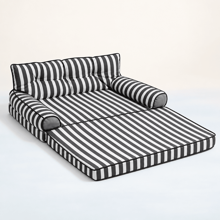 Pawtique SiestaStripe™ Convertible Dog Sofa Bed - Pawtique