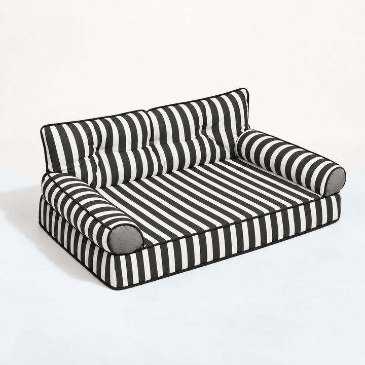 Pawtique SiestaStripe™ Convertible Dog Sofa Bed - Pawtique