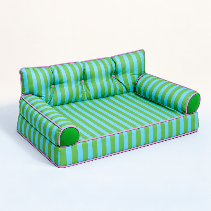 Pawtique SiestaStripe™ Convertible Dog Sofa Bed - Pawtique