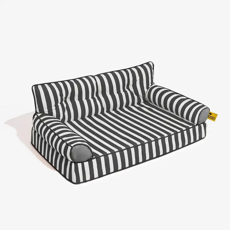 Pawtique SiestaStripe™ Convertible Dog Sofa Bed - Pawtique