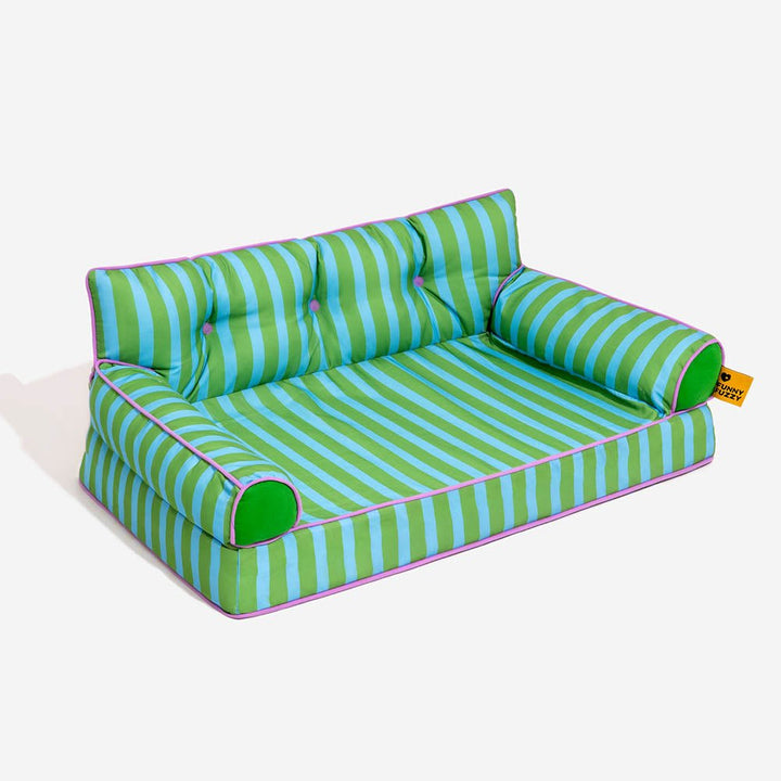 Pawtique SiestaStripe™ Convertible Dog Sofa Bed - Pawtique