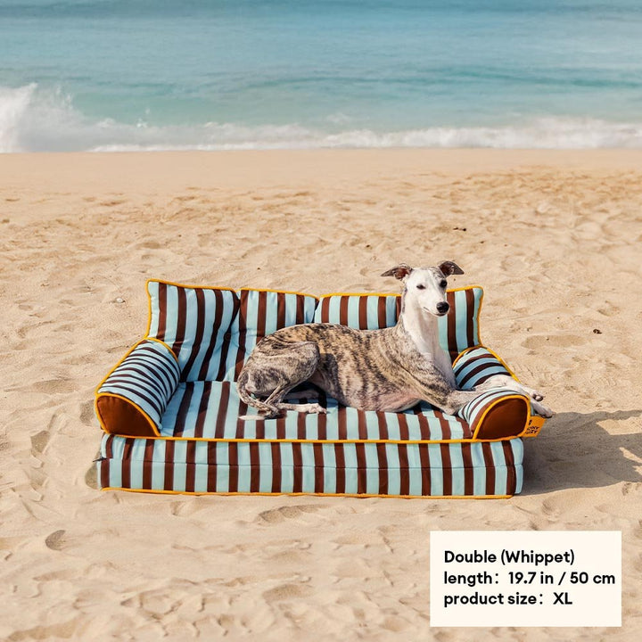 Pawtique SiestaStripe™ Convertible Dog Sofa Bed - Pawtique