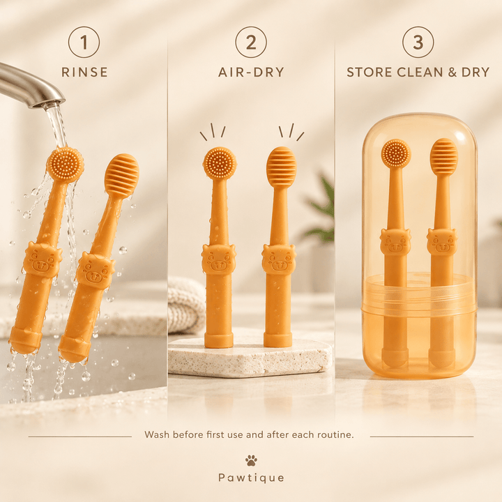 Pawtique SmileStart™ Silicone Pet Toothbrush Set - Pawtique