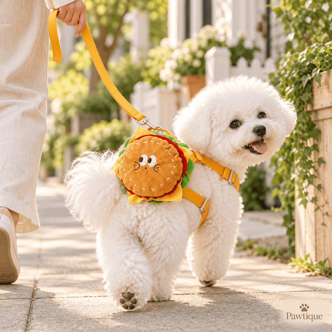 Pawtique SnackPack™ Plush Treat Pouch Dog Harness &amp; Leash Set - Pawtique