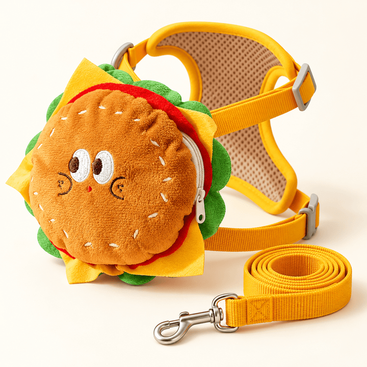 Pawtique SnackPack™ Plush Treat Pouch Dog Harness &amp; Leash Set - Pawtique