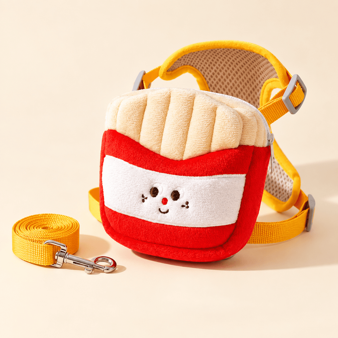 Pawtique SnackPack™ Plush Treat Pouch Dog Harness &amp; Leash Set - Pawtique