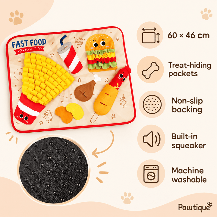 Pawtique SnackQuest™ Fast Food Dog Snuffle Mat - Pawtique