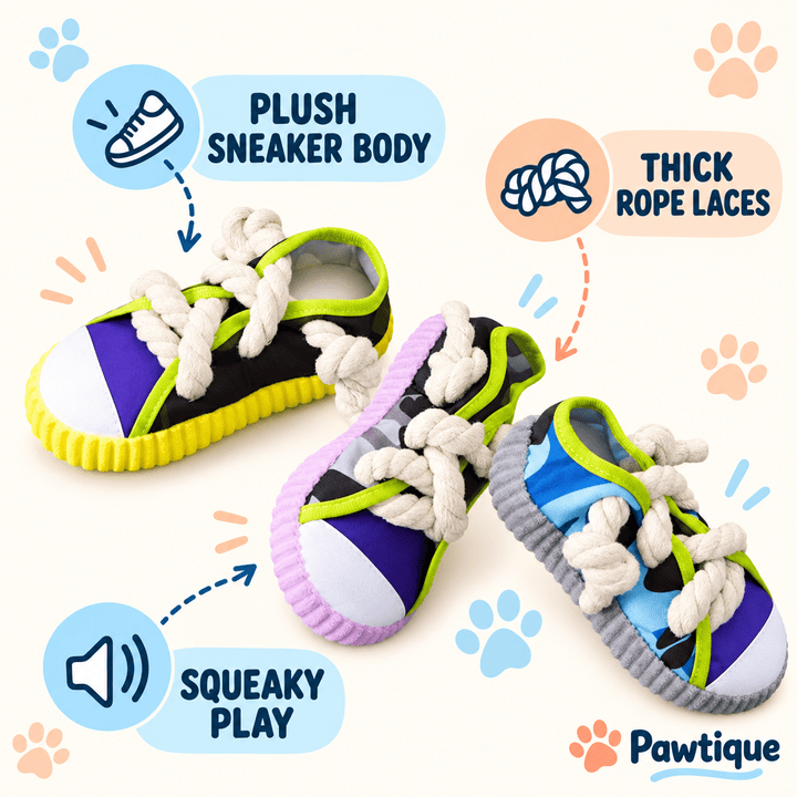 Pawtique SneakerSqueak™ Plush Dog Toy - Pawtique