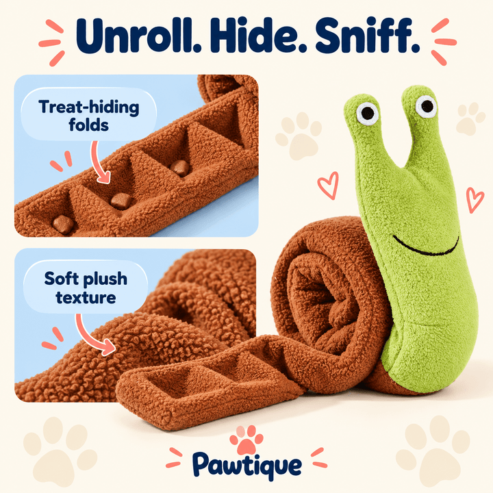 Pawtique Sniffari™ Snail Roll-Out Puzzle Dog Toy - Pawtique