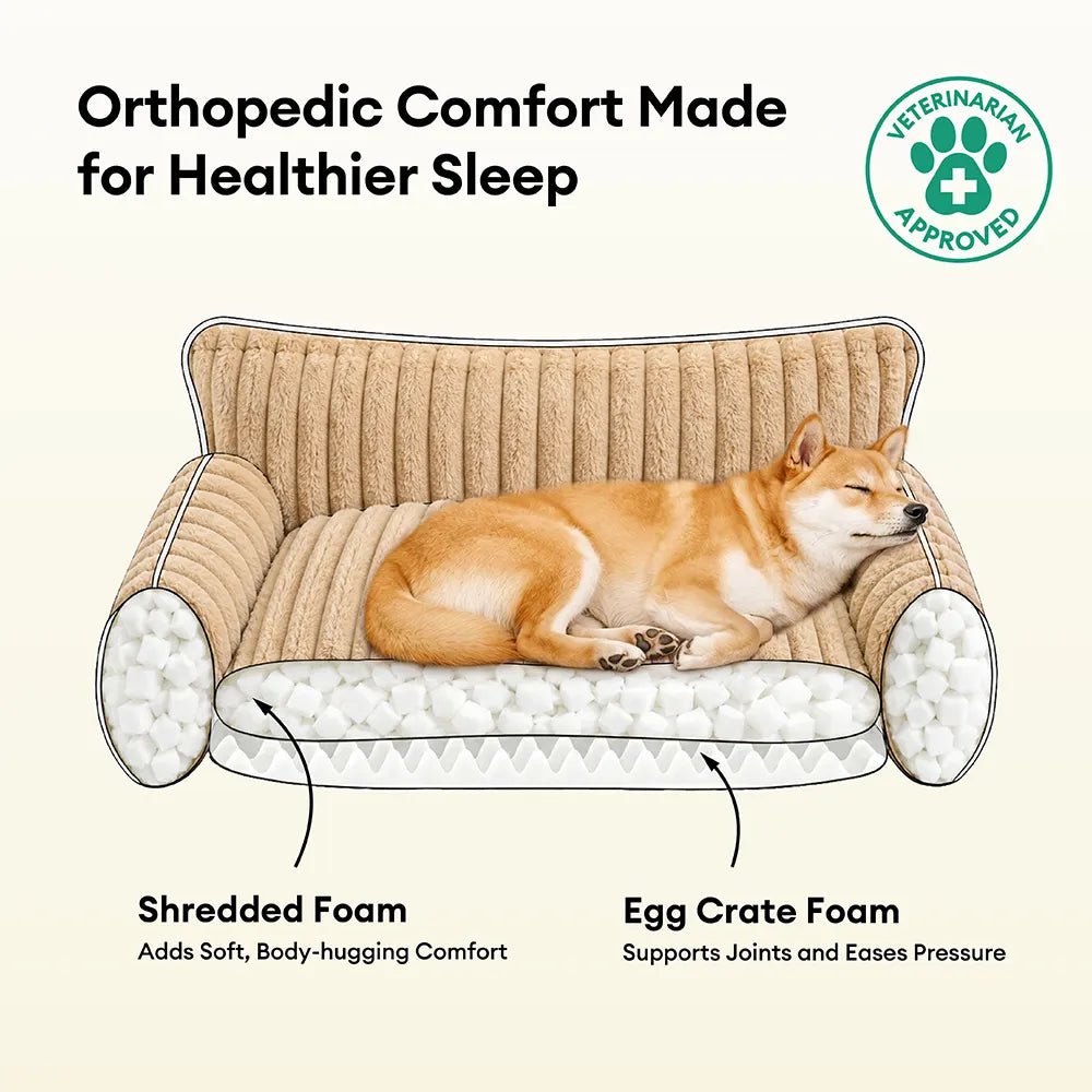 Pawtique SnoozyDream™ Orthopedic Ribbed Dog Sofa Bed - Pawtique